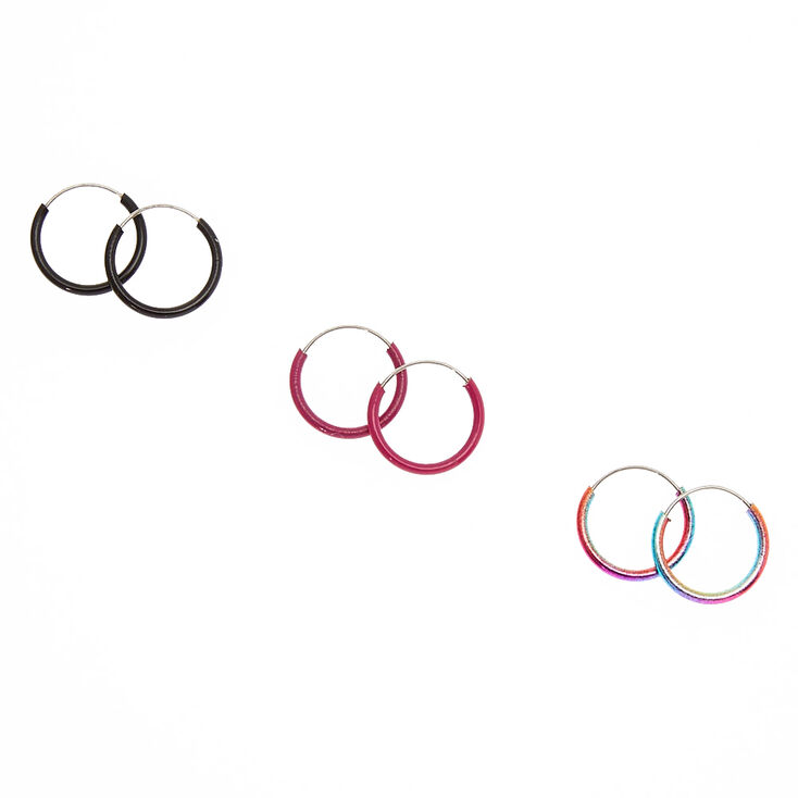 10MM Metallic Mini Hoop Earrings,