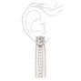 Rhinestone Columns Silver 3&quot; Linear Drop Earrings,