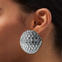 Silver-tone Crystal Embellished Mega Stud Earrings,
