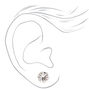 Sterling Silver Cubic Zirconia 7MM Round Cupcake Stud Earrings,