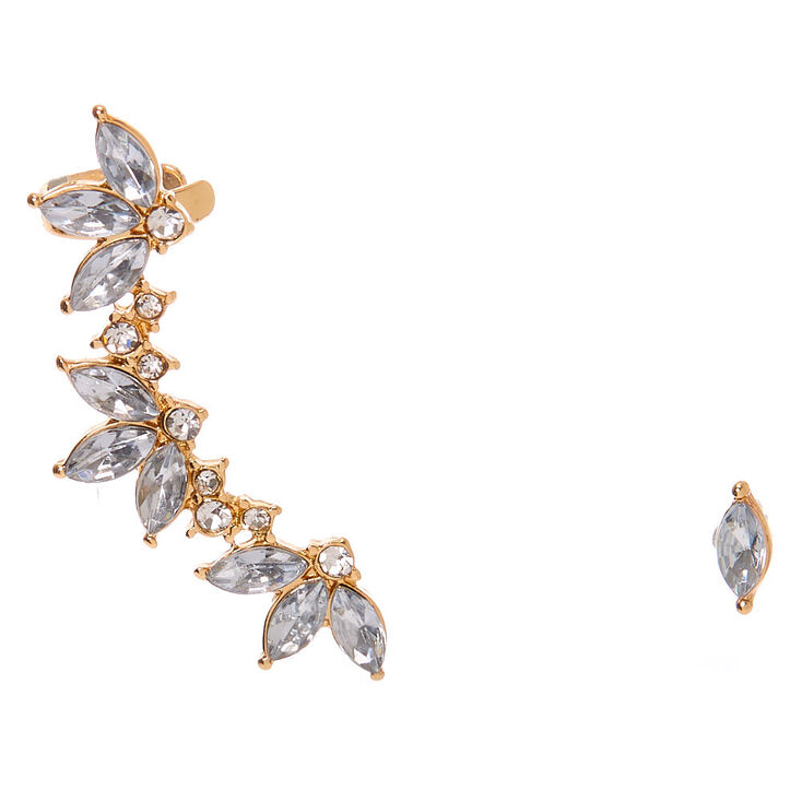 Gold 1.5" Ear Crawler Earrings Set,