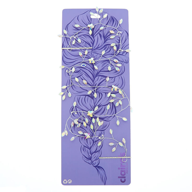 Silver Iridescent Rhinestone Hair Vine,