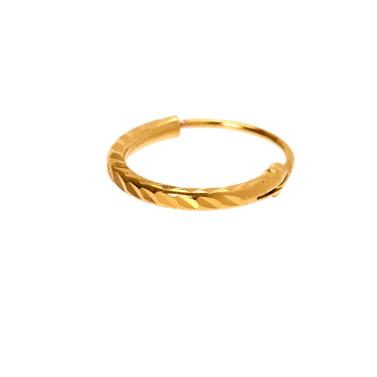 Sterling Silver Gold 22G Laser Cut Cartilage Hoop Earring,
