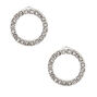 Silver Embellished Circle Stud Earrings,