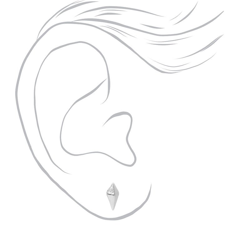 Mixed Metals Geometric Stud Earrings - 6 Pack,