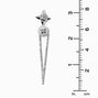 Silver-tone Butterfly Spike 3&quot; Drop Earrings,