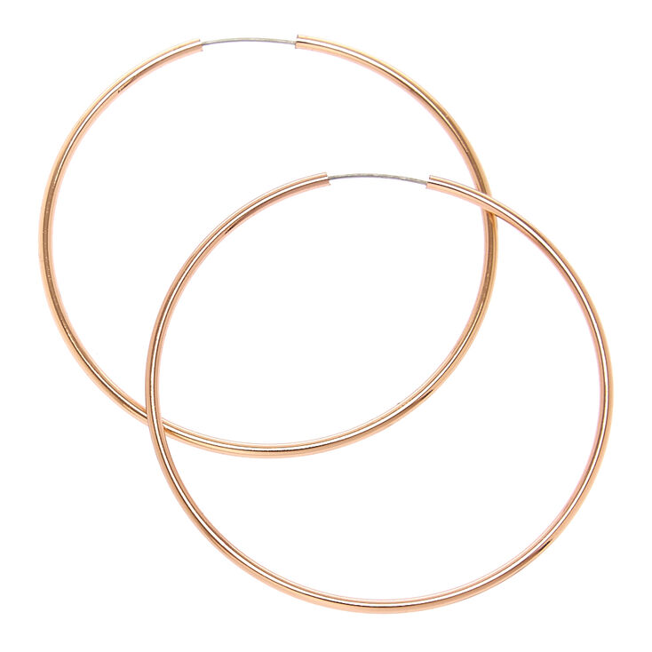 40MM Skinny Rose Gold Hoop Earrings,