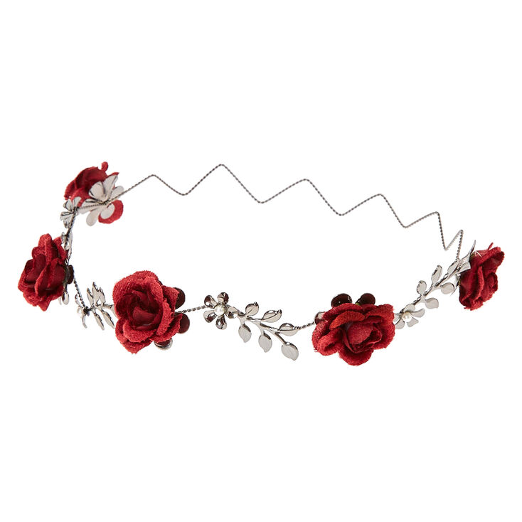 Burgundy Bloom Flower Crown,