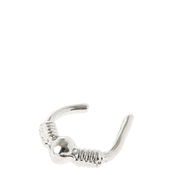 Silver Faux Lip Hoop,