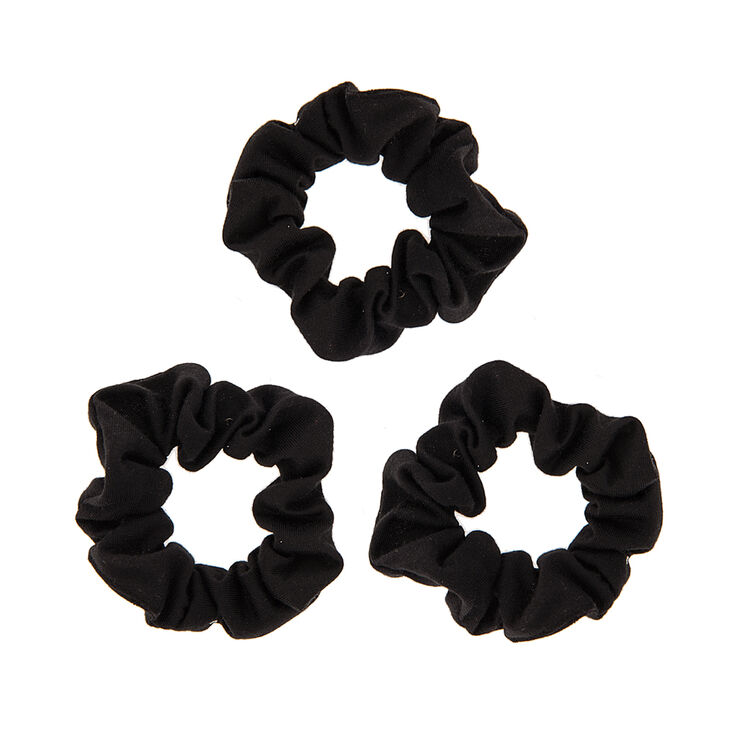Solid Jersey Hair Scrunchies - Black, 3 Pack,