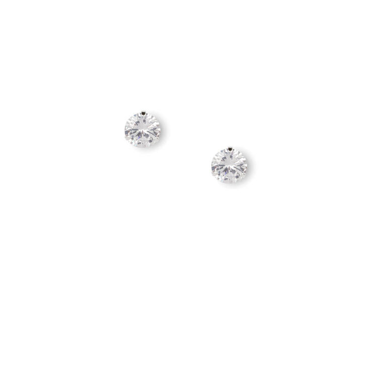 10MM Round Cubic Zirconia Martini Set Stud Earrings,