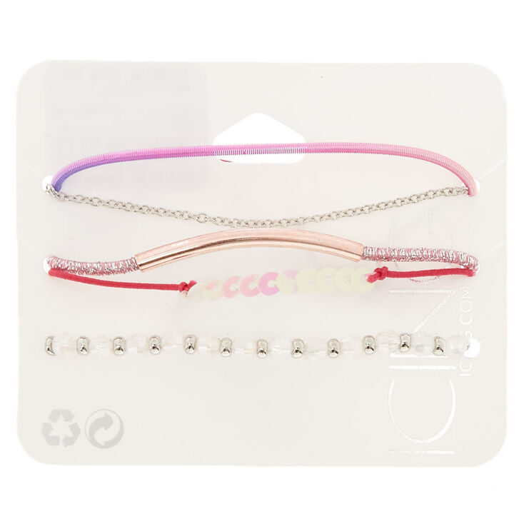 5 Pack Pink Simplicity Bracelet Set,