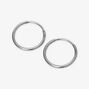 Silver Titanium 12MM Sleek Hoop Earrings,