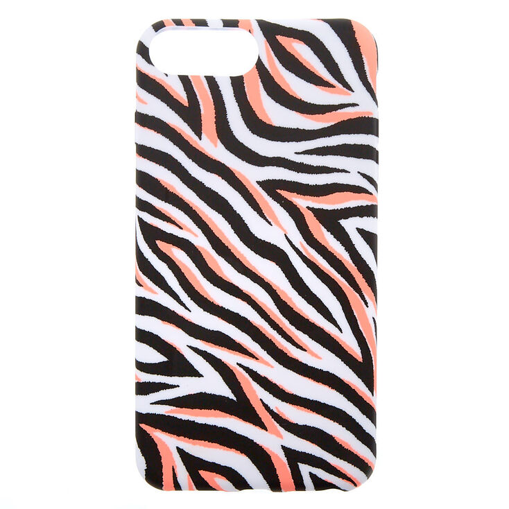 Neon Coral Zebra Phone Case - Fits iPhone 6/7/8 Plus,