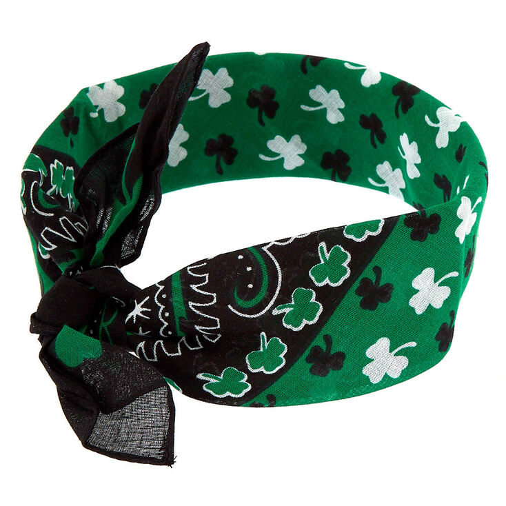 Shamrock Bandana Knot Headwrap - Green,