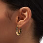 Gold-tone Round Tube 22MM Hoop Earrings,