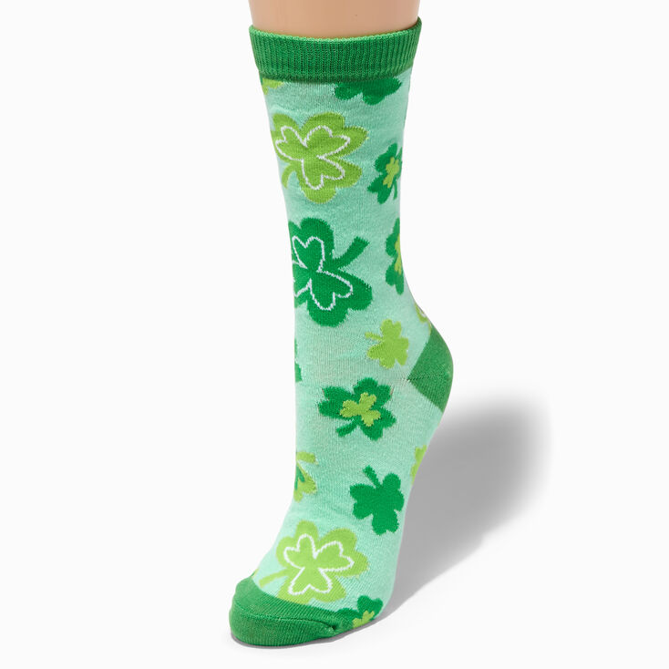 St. Patrick&#39;s Day Shamrocks Crew Socks,