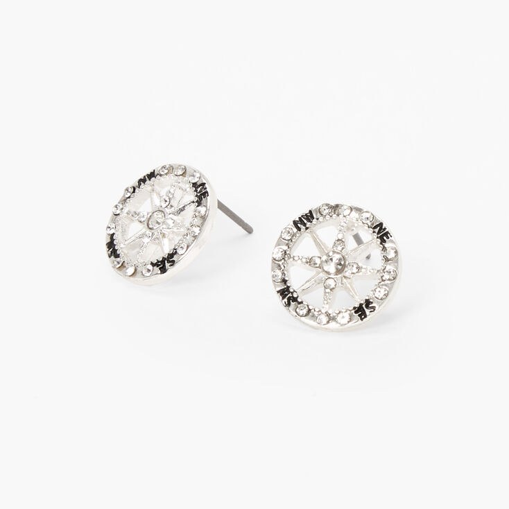 Nautical Compass Crystal Earrings,