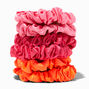 Pink &amp; Orange Skinny Silky Hair Scrunchies - 6 Pack,