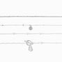 Silver Pearl Toggle Link Chain Bracelet Set - 4 Pack,