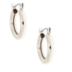 Silver 20MM Tube Hoop Earrings,