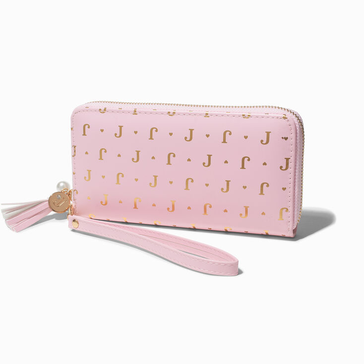 Golden Initial Wristlet Wallet - J,