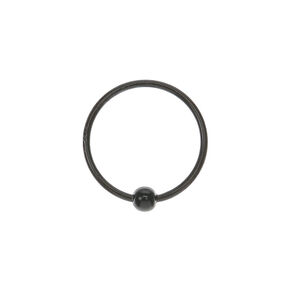 Sterling Silver Beaded Hoop Nose Ring - Black,