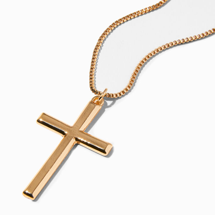 Gold Cross Pendant Necklace,