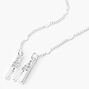 Silver Half Stone Initial Pendant Necklace - M,