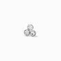 Silver 22G Tri-Ball Crystal Nose Stud,