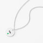 Silver Birthstone Color Tag Pendant Necklace - May,