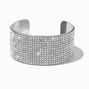 Silver-tone Rhinestone Cuff Bracelet,