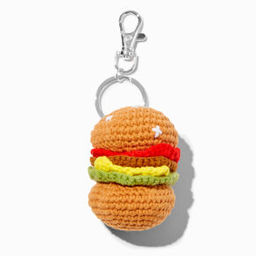 Deluxe Hamburger Crocheted Keychain,