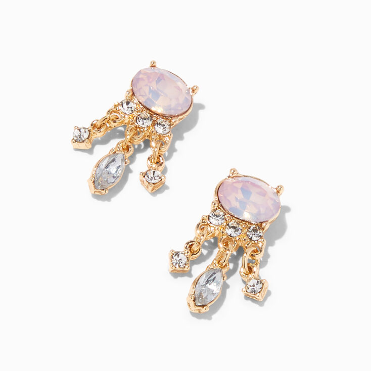 Pink Rhinestone 0.5&quot; Drop Earrings,