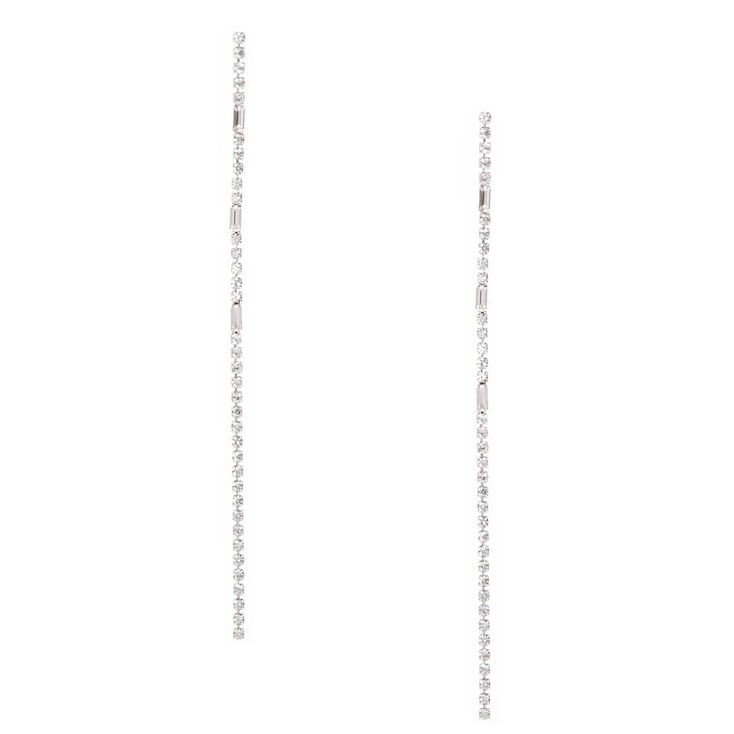 Linear Crystal Drop Earrings,