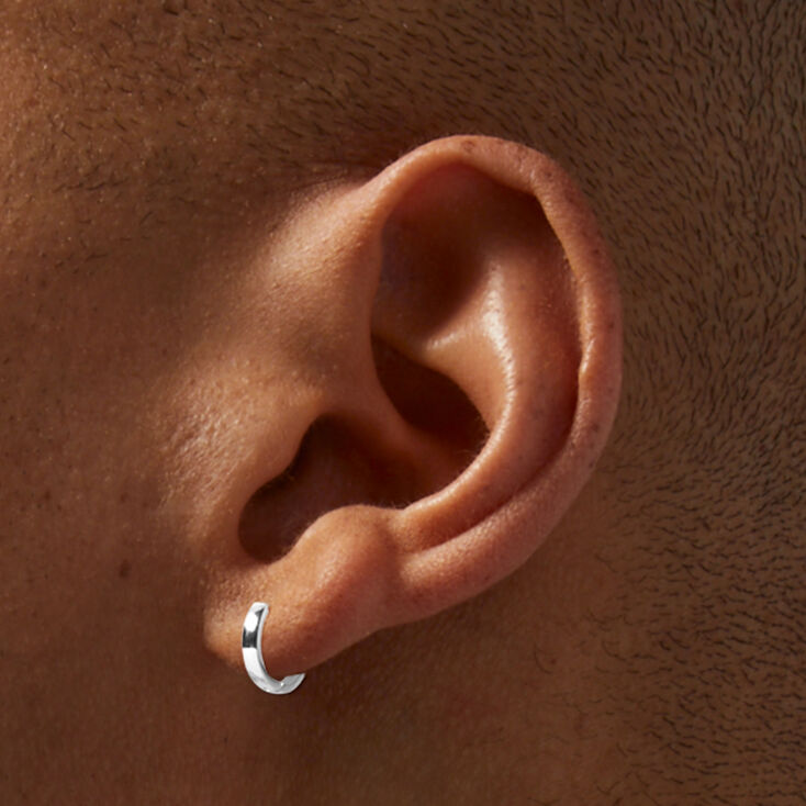 Icing Select Sterling Silver 10MM Clicker Hoop Earrings,