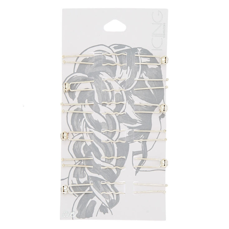 Faux Clear Round Crystal Bobby Pins,