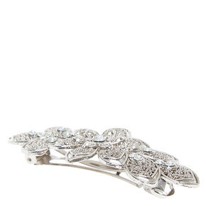 Silver Floral Filigree Hair Clip,