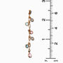 Gold-tone Pastel Bezel Crystals 2&quot; Linear Drop Earrings,