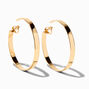 Gold 60MM Flat Wide Clip-On Hoop Earrings,