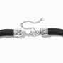 Gemstone Cluster Black Tassel Choker Necklace,
