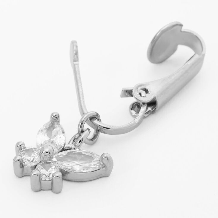 Crystal Butterfly Clip On Faux Belly Ring,