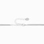 Silver O-Ring Y-Neck Multi-Strand Choker Necklace,