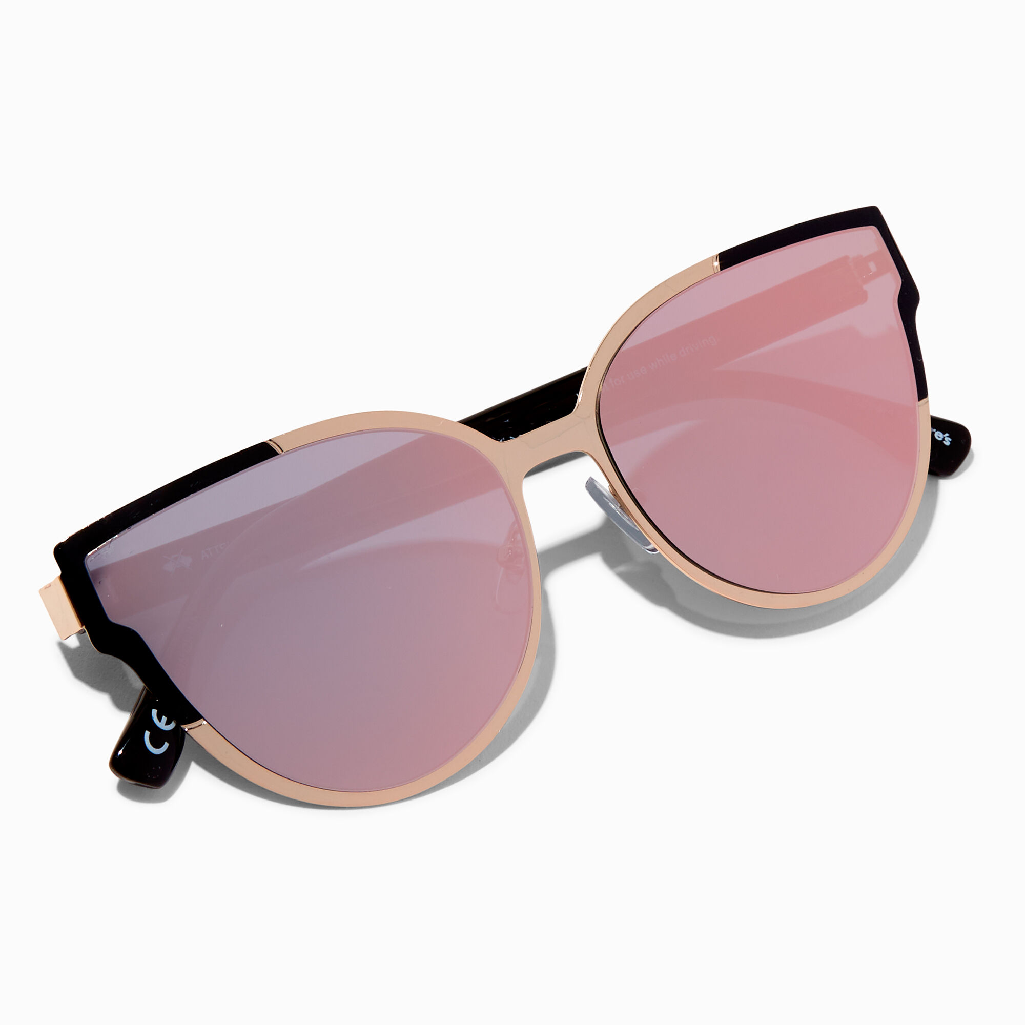 Rose gold and black sunglasses on sale