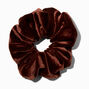 Medium Flat Brown Velvet Hair Scrunchie,