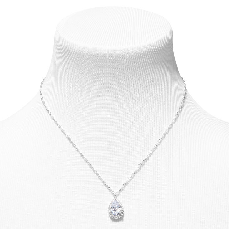 Silver Rhinestone Halo Teardrop Jewelry Set &#40;2 Pack&#41;,