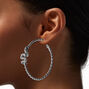 Silver-tone Snake Twisted Hoop Earrings - 3 Pack,