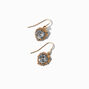 Gold-tone Clear Heart 0.5&quot; Drop Earrings,