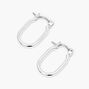 Silver 15MM Thin Oval Hoop Earrings,