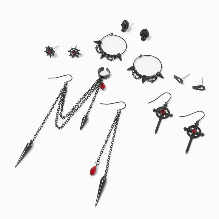 Halloween Goth Inspired Earrings Set - 6 Pack,